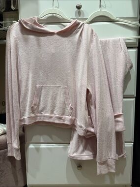 No Boundaries Cozy Light Pink Hooded Sweatshirt and Pants Set